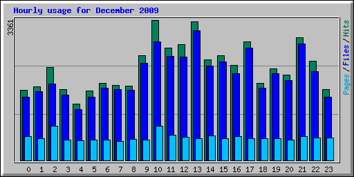 Hourly usage for December 2009